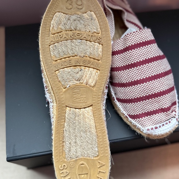 ALPARGATUS Shoes Flats Women's Size 39 Red Stripe Espadrilles - Picture 4 of 4
